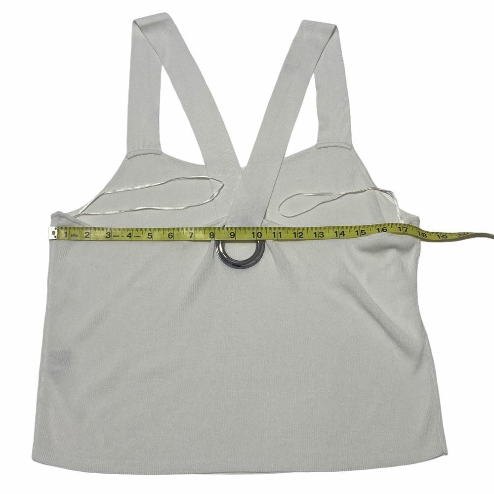 LEITH Grommet Detail White Halter Sweater Tank 1X - Picture 8 of 12